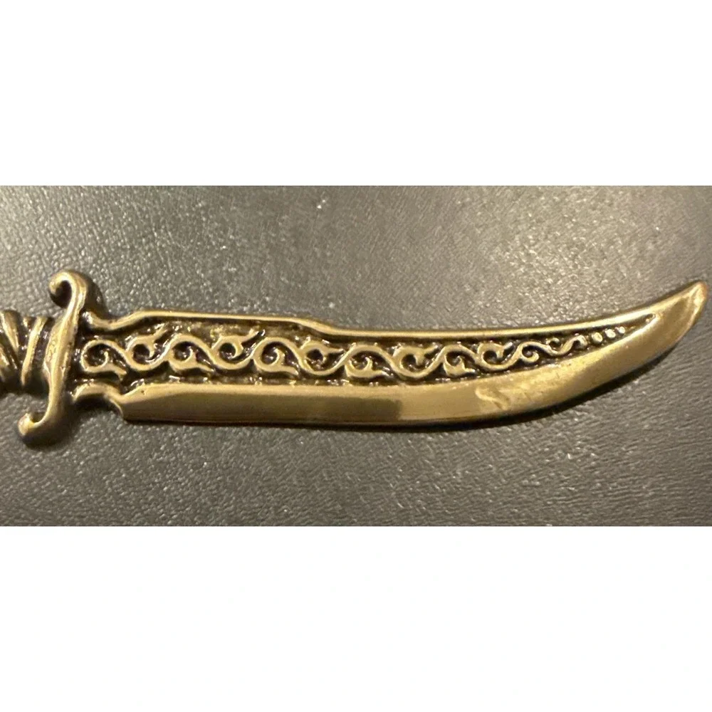 Vintage Jerusalem Souvenir Menorah Letter‎ Opener Brass NEW